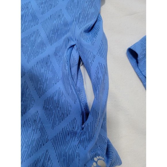 Hang Ten Women Long Sleeve Blue Geometric Large Rash‎ Guard Protection Shirt - Picture 4 of 8